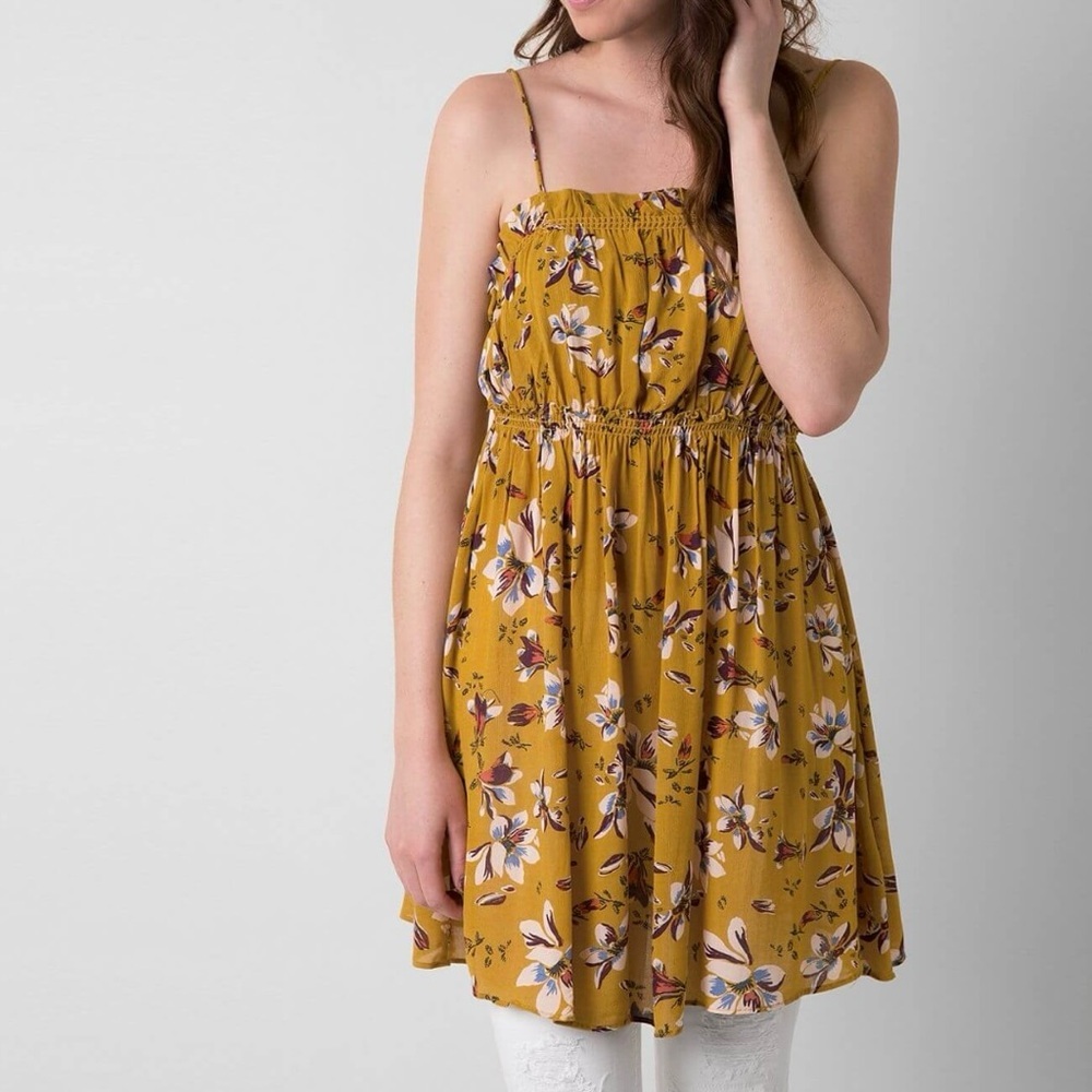 Intimately Free People Womens Jolene Floral Tank Dress Sz Medium Yellow - Picture 2 of 11